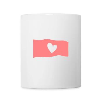 Symbole Drapeau Coeur Rose Forme Amour - Mug blanc - blanc - Devant
