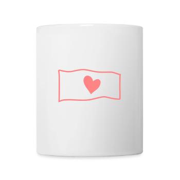 Drapeau Coeur Rose Symbole Forme Amour - Mug blanc - blanc - Devant
