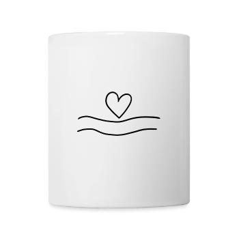 linien linie herz form liebe - Tasse - Weiß - Vorne