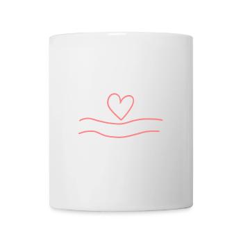 Lines Line Heart Shape Love Pink - Mug - white - Front