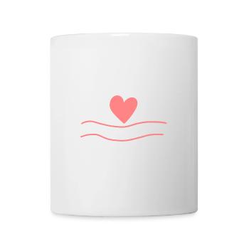 herz form liebe linien rosa - Tasse - Weiß - Vorne