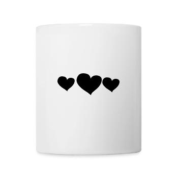 herz drei herzen symbol liebe - Tasse - Weiß - Vorne