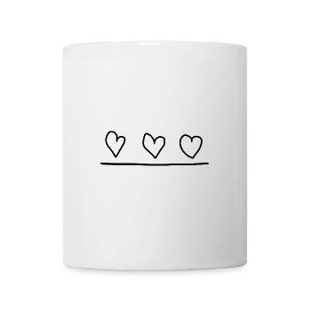 Ligne de cœur des trois cœurs - Mug blanc - blanc - Devant