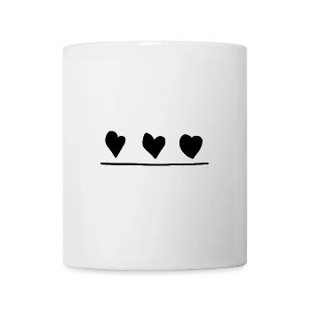 drei herzen herz linie form formen - Tasse - Weiß - Vorne