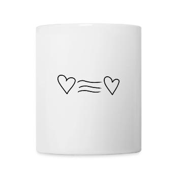 linien linie herz form liebe zwei herzen - Tasse - Weiß - Vorne