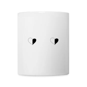 Heart Two Hearts Symbol Two Parts Love Pattern - Mug - white - Front