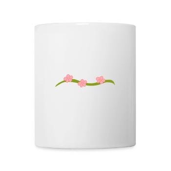 Ligne de fleurs à trois fleurs Branche rose - Mug blanc - blanc - Devant