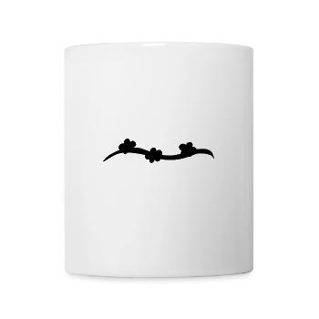 Branche de la ligne de fleurs des trois fleurs - Mug blanc - blanc - Devant