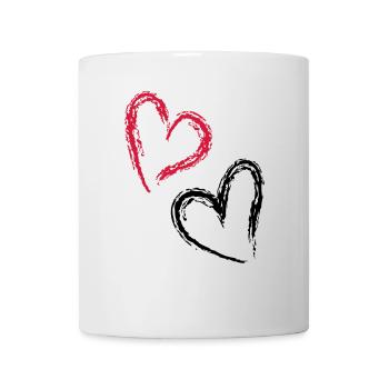 double coeur - Mug blanc - blanc - Devant