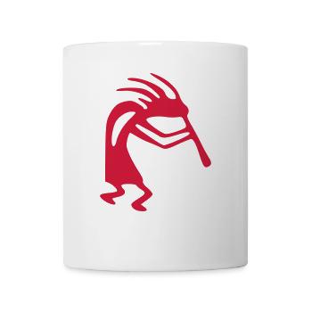 petroglyph flute player - Mug - white - Front