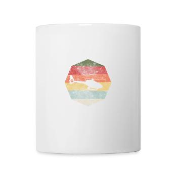 Hubschrauber Papa im Einsatz Geschenk Retro 70`s - Tasse - Weiß - Vorne