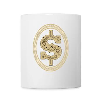Dollar Zeichen Gold T Shirt & Hoodie - Geldgeil - Tasse - Weiß - Vorne