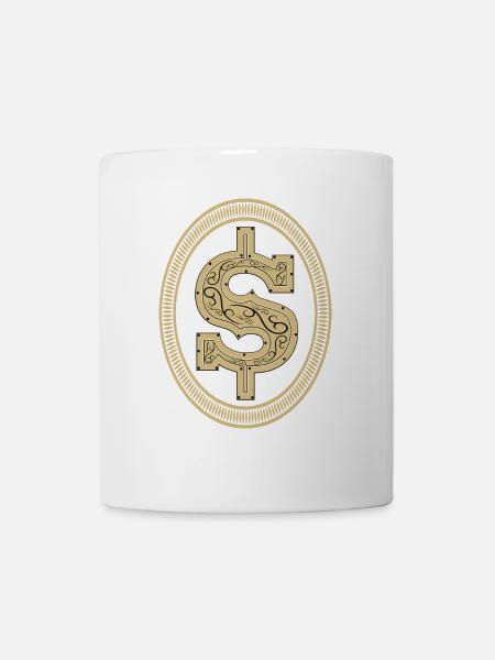 Dollar Zeichen Gold T Shirt & Hoodie - Geldgeil - Tasse - Weiß