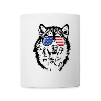 ALASKAN MALAMUTE Amérique Flag Dogs Wilsigns - Mug blanc - blanc - Devant