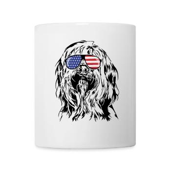 BRIARD Amérique Flag Lunettes de soleil Chiens Wilsigns - Mug blanc - blanc - Devant