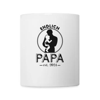 Endlich Papa 2024 Vaterschaft 2024 Vatertag Vati - Tasse - Weiß - Vorne