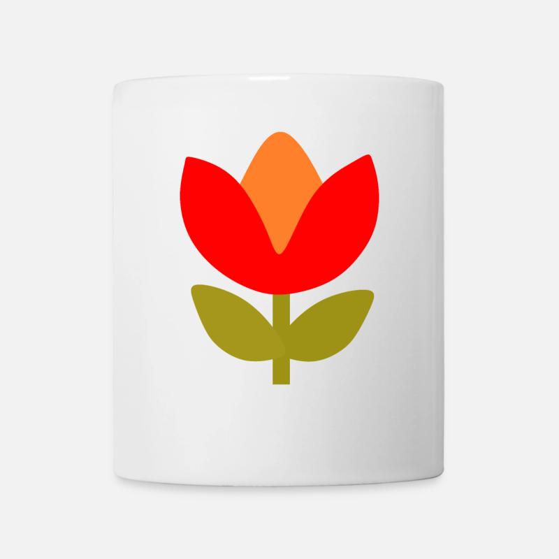 70er Jahre Blume Muster - Tasse - Weiß