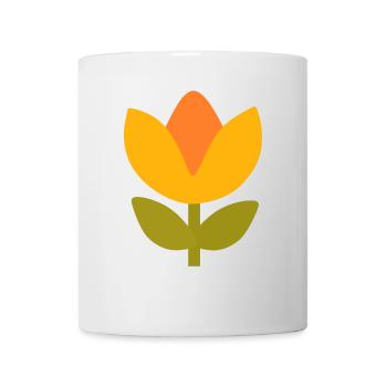 70s Flower Yellow Pattern Retro - Mug - white - Front