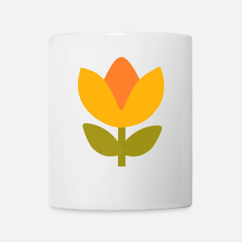 Fleur Jaune Motif Rétro Années 70 - Mug blanc - blanc