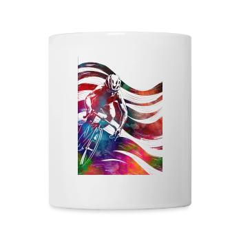 Mountainbiker Sport Kunst #sport #bike - Tasse - Weiß - Vorne