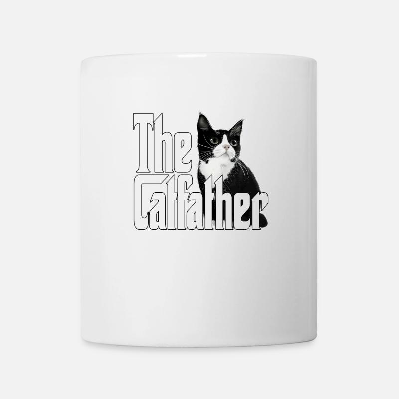 Chat Papa Le Catfather Crazy Cat Père Kitty Daddy - Mug blanc - blanc