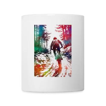 Art sportif du vététiste - Mug blanc - blanc - Devant