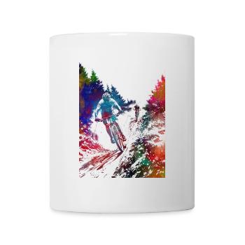 Mountain bikers sport art - Mug - white - Front