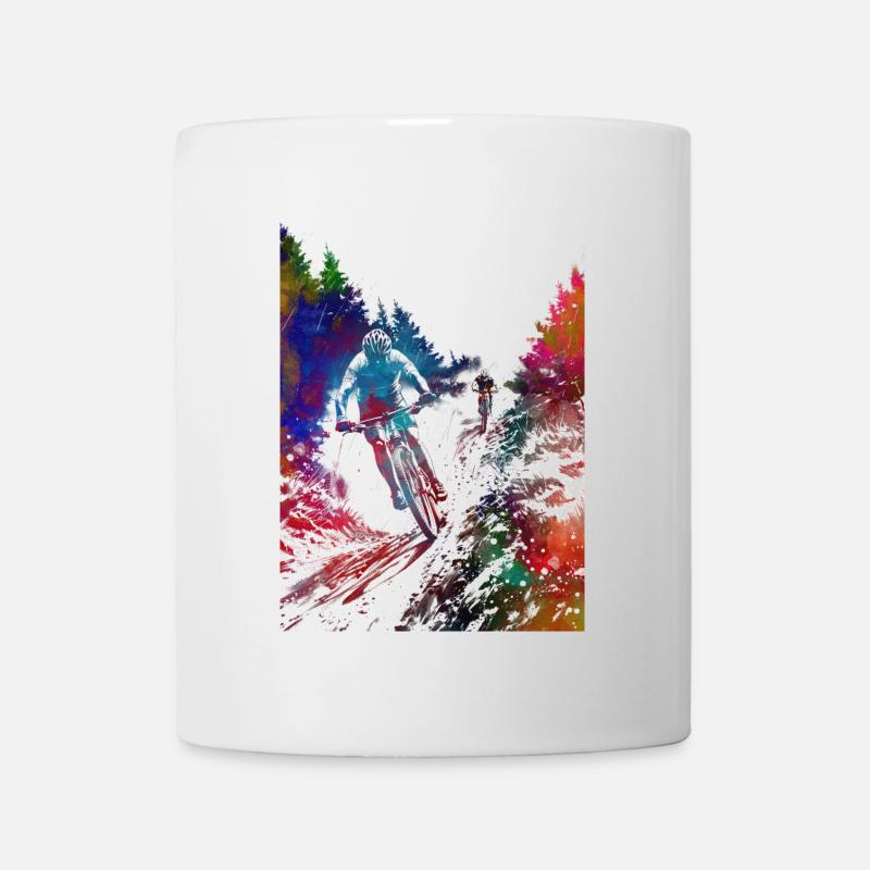 Mountainbiker Sport Kunst - Tasse - Weiß