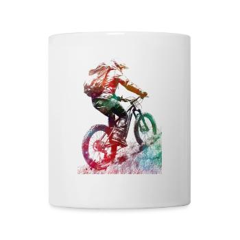 Mountain bikers sport art - Mug - white - Front