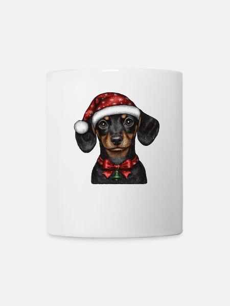 Weihnachtsmann Dackel - Tasse - Weiß