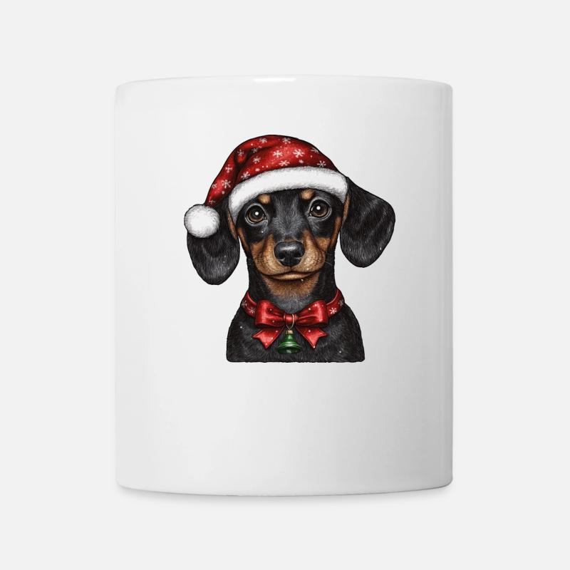 Weihnachtsmann Dackel - Tasse - Weiß