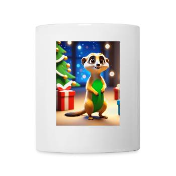 Cartoon Christmas Greetings Meerkat Gift - Mug - white - Front