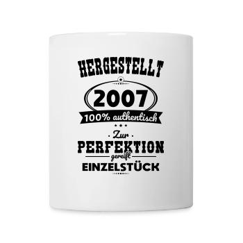 18ème anniversaire - Fabriqué en 2007 - Pièce unique - Mug blanc - blanc - Devant