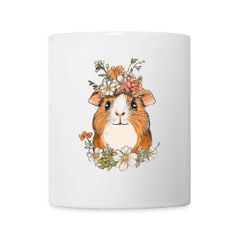 Guinea pig with flowers - Mug - white - Front