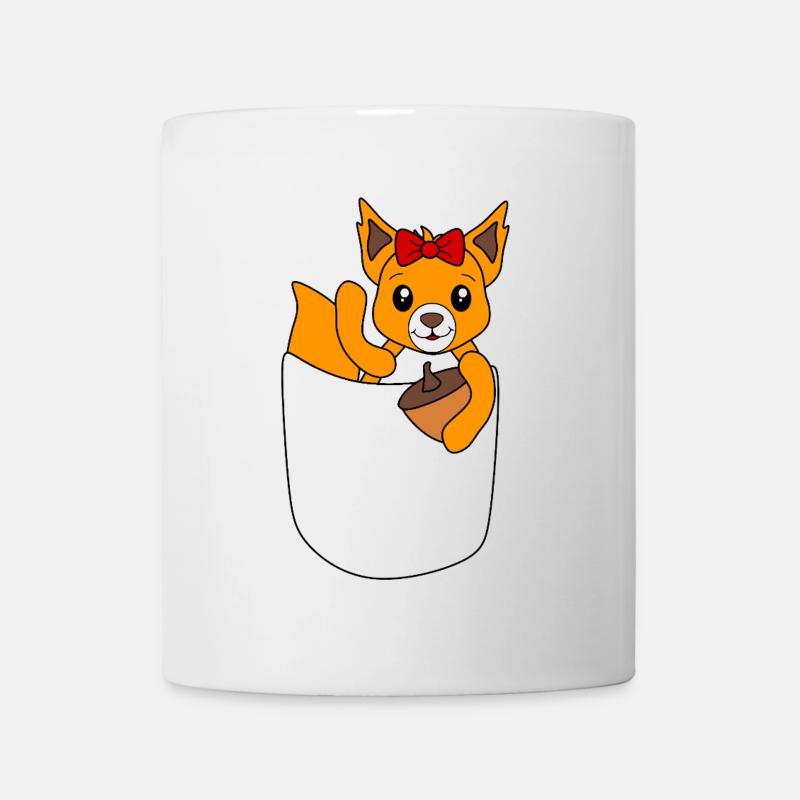 Cheerful squirrel waving from breast pocket - Mug - white