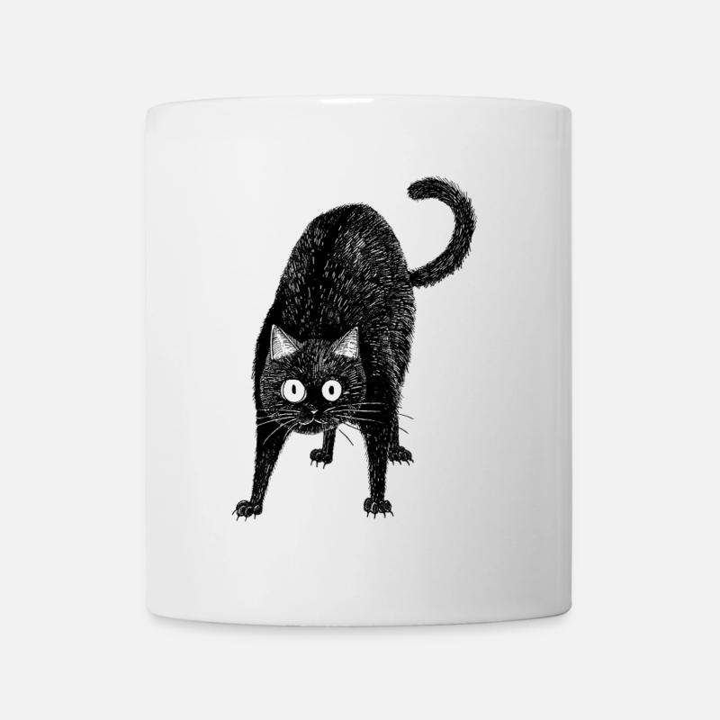 Chat noir - Mug blanc - blanc