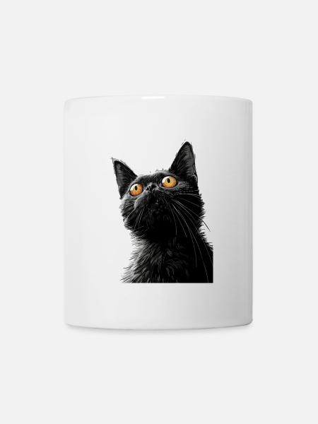 Schwarze Katze Peter - Tasse - Weiß