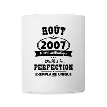 18th Birthday - August 2007 Perfection - Mug - white - Front