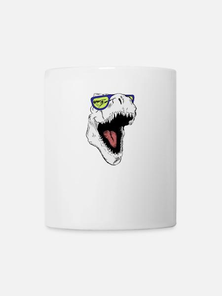 Tyranosaurus Rex avec des lunettes de soleil - Mug blanc - blanc