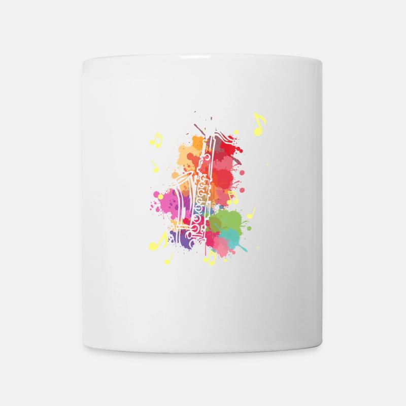 Saxofon Jazz Farbfleck Regenbogen Musiker Geschenk - Tasse - Weiß