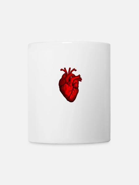 Coeur humain de style gravure victorienne rétro - Mug blanc - blanc