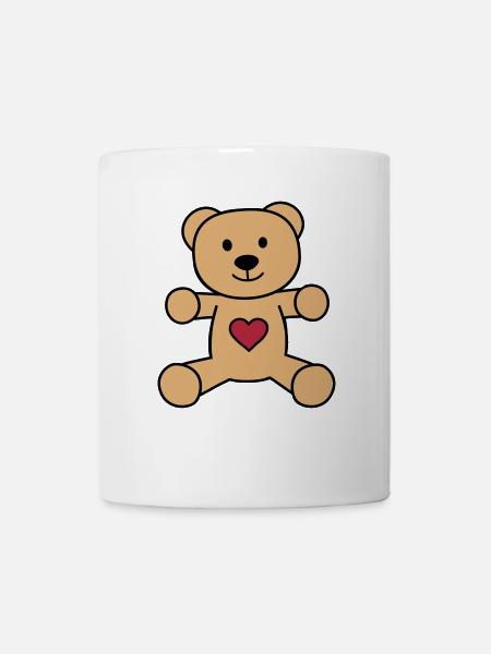Teddybär mit Herz - Tasse - Weiß