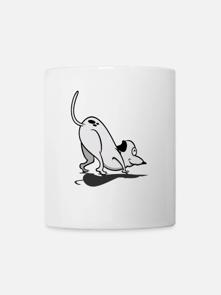 Komischer Hund / Sniffing Cartoon Dog (DDP) - Tasse - Weiß