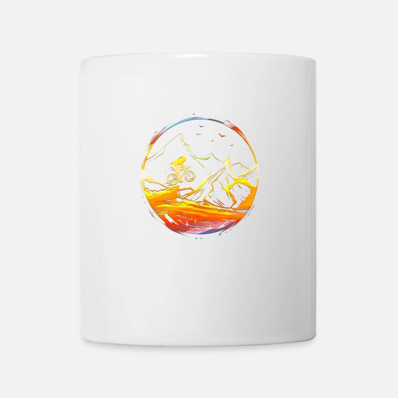 Logo de montagnes BMX VTT vélo cycliste cadeau - Mug blanc - blanc