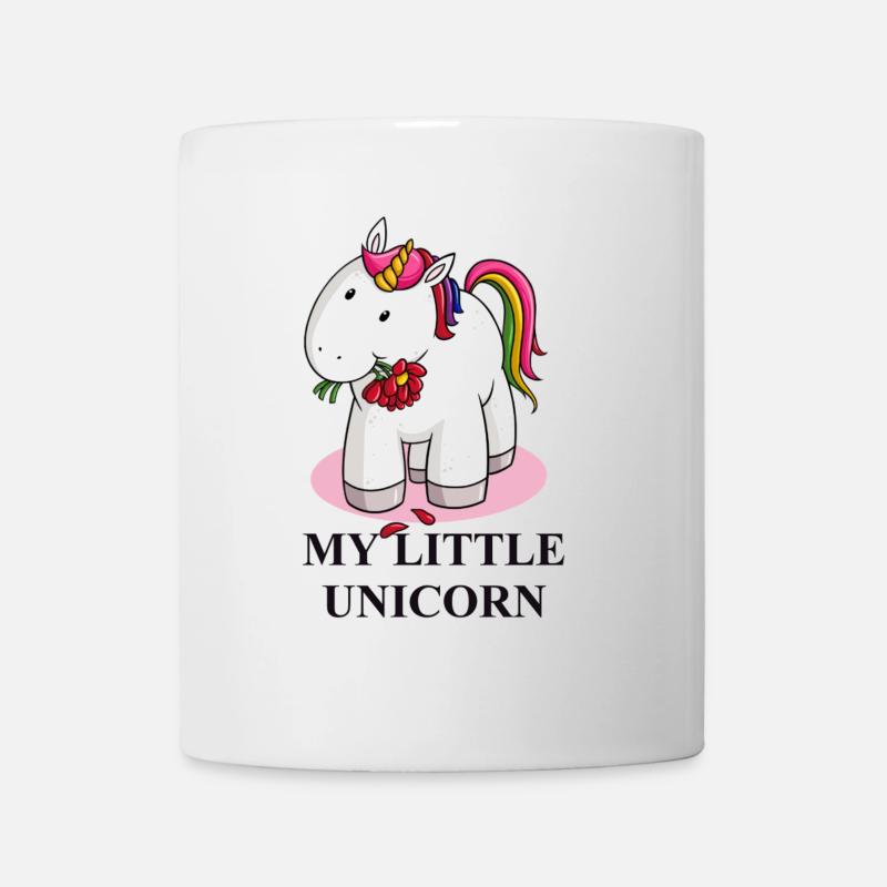 Cuddly unicorn with flower wreath - Mug - white