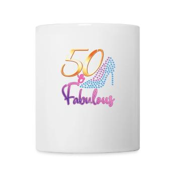 50 & Fabulous Turning Fifty, 50th Birthday Gift - Mug - white - Front