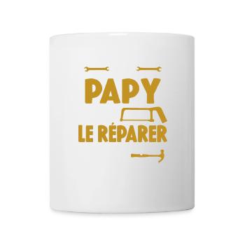 Si Papy Ne Peut Pas Le Réparer Personne Ne Peut - Mug blanc - blanc - Devant
