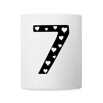 7 anniversaire rose avec cœur - Mug blanc - blanc - Devant