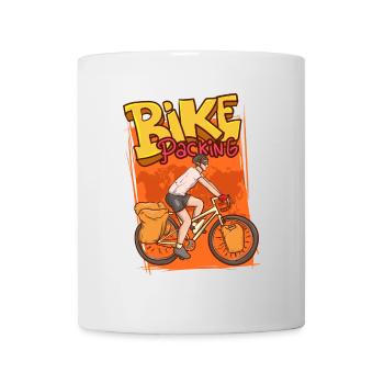 bike packing.bike tour aventure avec panier - Mug blanc - blanc - Devant