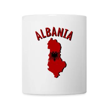 Albanien Albania Landkarte Flagge - Tasse - Weiß - Vorne